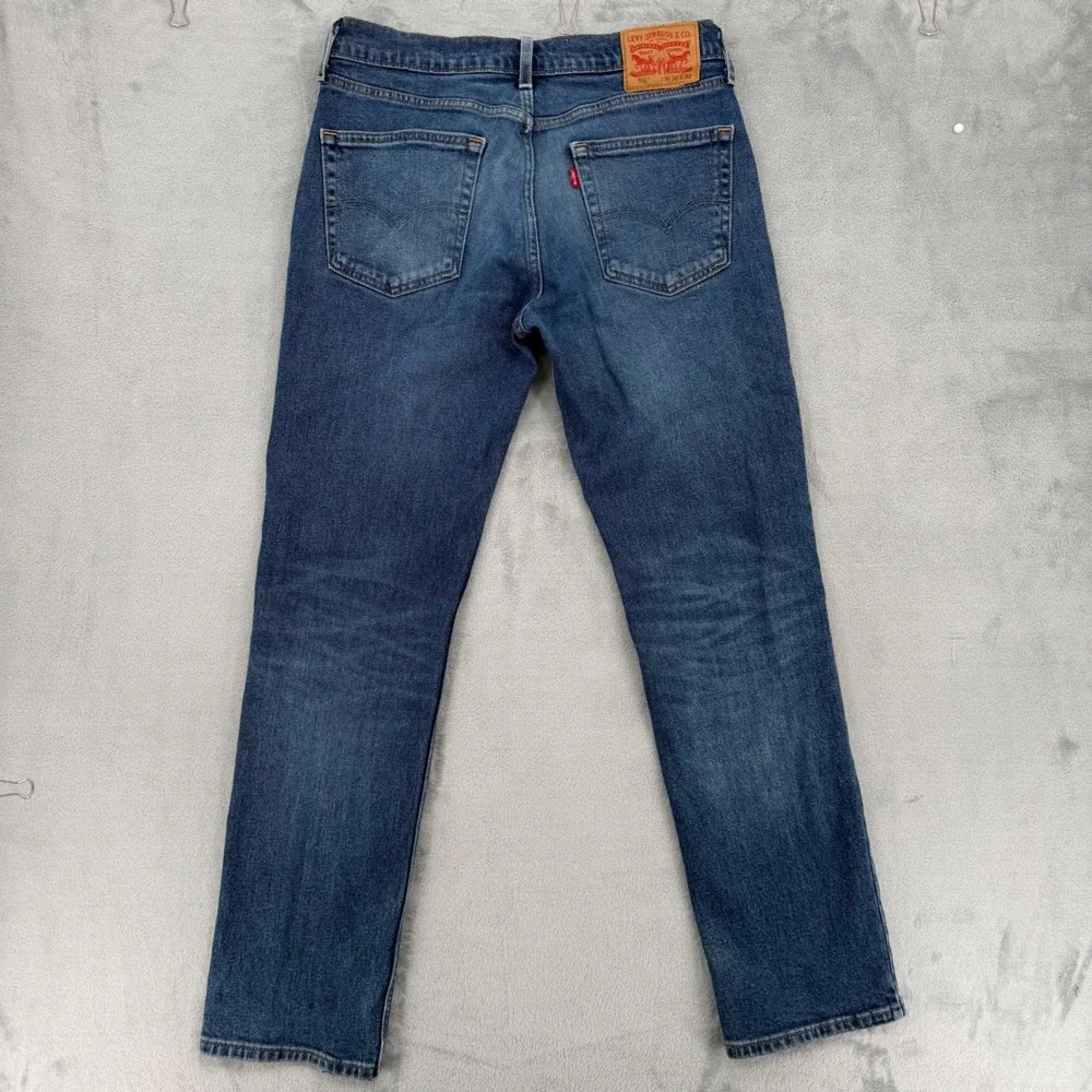 Levis 514 Mens Straight‎ Fit Jeans Dark Wash Straight Leg Size W30 L32 - Picture 10 of 16